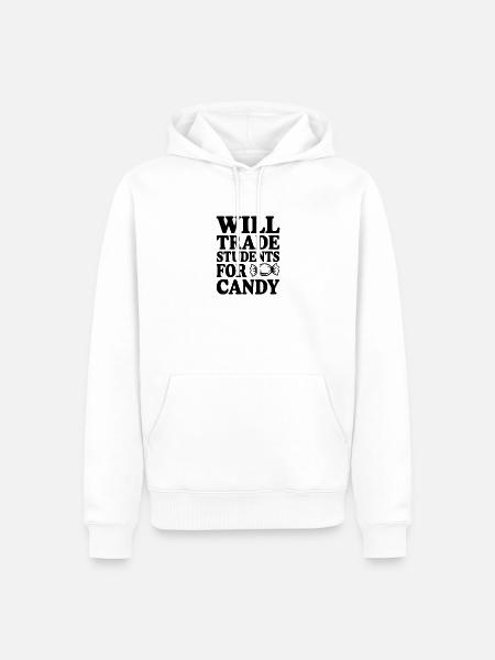Will Studenten gegen Süßigkeiten tauschen - Männer Premium Bio Hoodie - Weiß