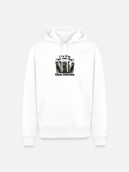 Verspieltes Katzensofa-Zitat - Männer Premium Bio Hoodie - Weiß