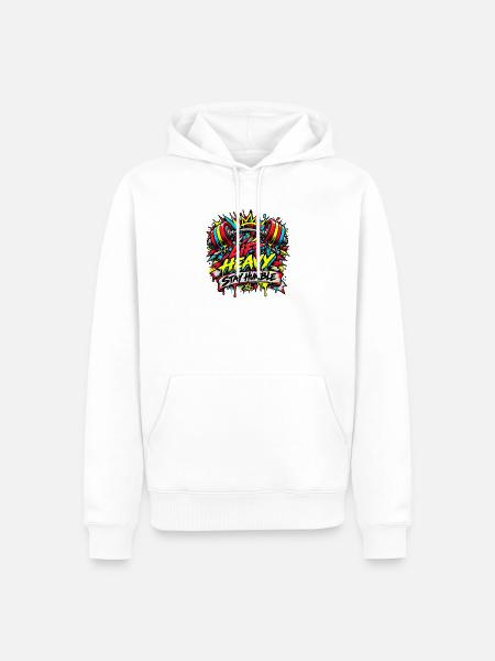 Lift Heavy Stay Humble Graffiti - Männer Premium Bio Hoodie - Weiß