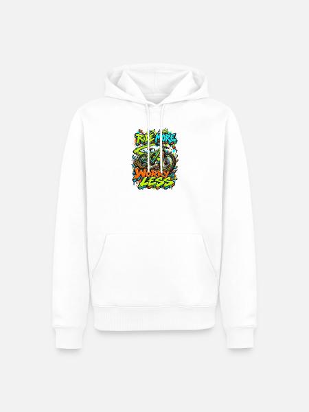 Mehr Fahren, Weniger Sorgen - Männer Premium Bio Hoodie - Weiß