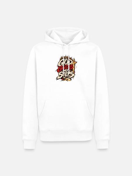 Gott führt meine Schritte - Männer Premium Bio Hoodie - Weiß