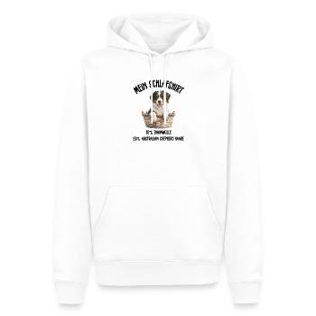 Australian Shepherd Welpe Korb Schlafshirt - Männer Premium Bio Hoodie - Weiß - Vorne - Nico (187cm)