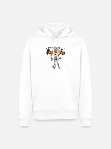 Tibia ehrlich: Skelet Candy Spruch - Männer Premium Bio Hoodie - Weiß
