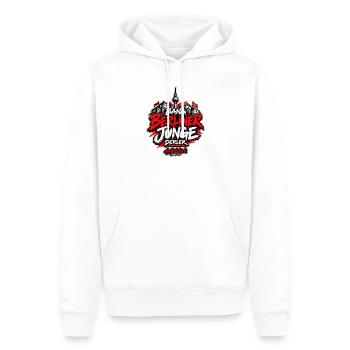 Bana Berliner Junge derler – Berlin Streetwear - Männer Premium Bio Hoodie - Weiß - Vorne - Nico (187cm)