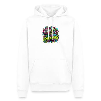 Explaining Graffiti Neon Burst - Männer Premium Bio Hoodie - Weiß - Vorne - Nico (187cm)