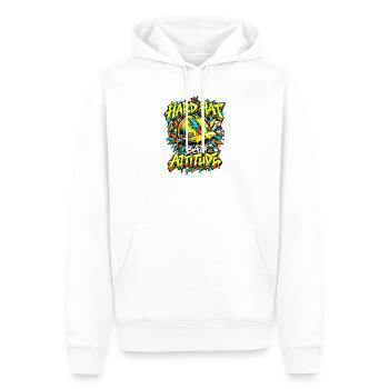 Graffiti Hard Hat Bad Attitude - Männer Premium Bio Hoodie - Weiß - Vorne - Nico (187cm)