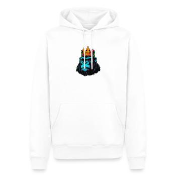 König Gorilla - Männer Premium Bio Hoodie - Weiß - Vorne - Nico (187cm)