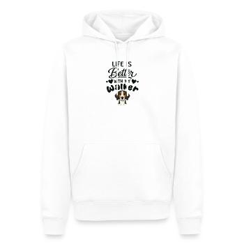  Das Leben Ist Besser Mit Meinem Treeing Walker - Männer Premium Bio Hoodie - Weiß - Vorne - Nico (187cm)