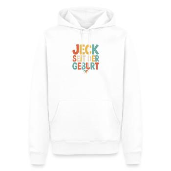 Jeck seit der Geburt Kölner Karneval Rosenmontag - Männer Premium Bio Hoodie - Weiß - Vorne - Nico (187cm)