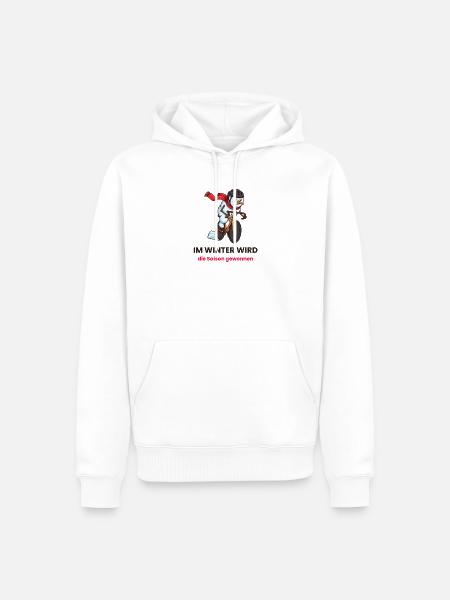Schneemann Rennrad Wintertraining - Männer Premium Bio Hoodie - Weiß