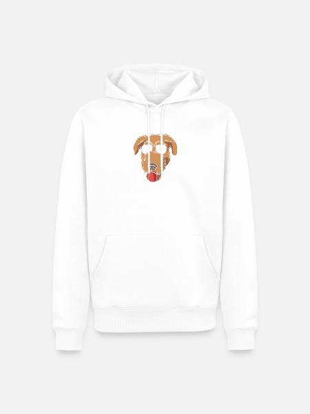 Irischer Wolfshund - Männer Premium Bio Hoodie - Weiß