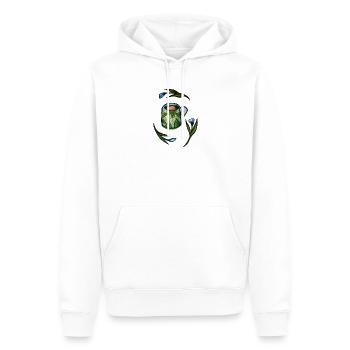 Blattbecher mit Blattmuster - Männer Premium Bio Hoodie - Weiß - Vorne - Nico (187cm)
