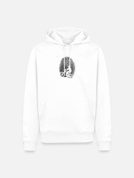 Fahrradfahrer MTB Downhill - Männer Premium Bio Hoodie - Weiß