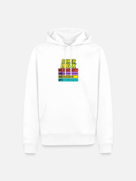 Gamerlogik Sprüche Banner - Männer Premium Bio Hoodie - Weiß