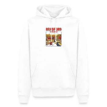 Vintage Bradford England Industrial Cityscape Sept - Männer Premium Bio Hoodie - Weiß - Vorne - Nico (187cm)