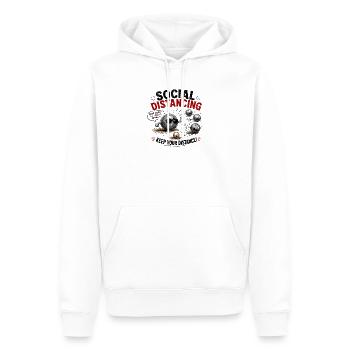  Social Distancing Please Respect My Throwing - Männer Premium Bio Hoodie - Weiß - Vorne - Nico (187cm)
