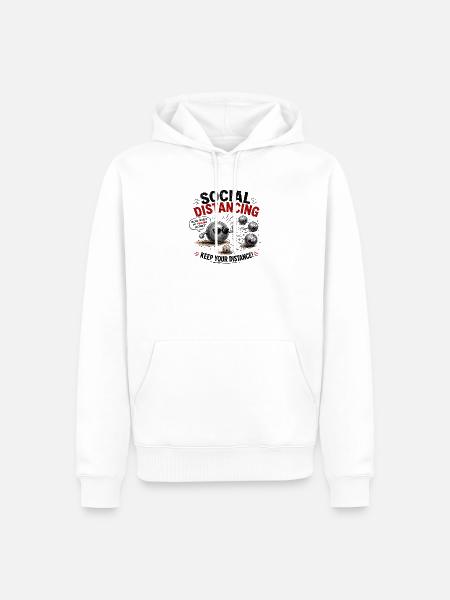 Social Distancing Please Respect My Throwing - Männer Premium Bio Hoodie - Weiß