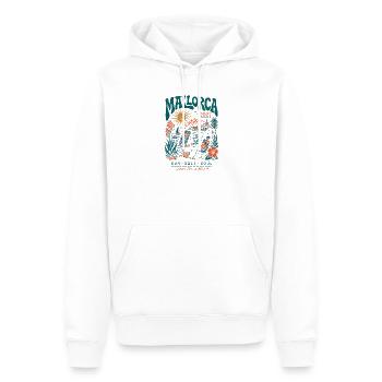 Mallorca Inselzauber 2027 - Männer Premium Bio Hoodie - Weiß - Vorne - Nico (187cm)