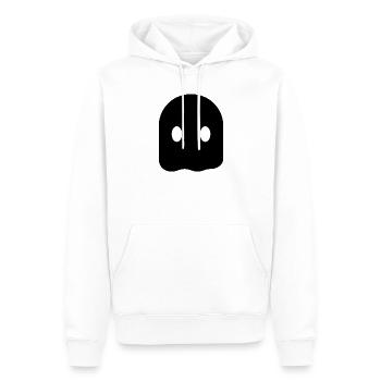 Minimal Ghost – Minimalistischer Geist Silhouette - Männer Premium Bio Hoodie - Weiß - Vorne - Nico (187cm)