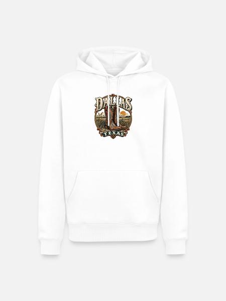 Texas Dallas Cowboy Stiefel - Männer Premium Bio Hoodie - Weiß