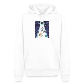 Katze UFO Entführung - Männer Premium Bio Hoodie - Weiß - Vorne - Nico (187cm)