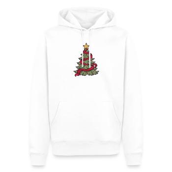 Weihnachtsbaum mit roter Band - Männer Premium Bio Hoodie - Weiß - Vorne - Nico (187cm)