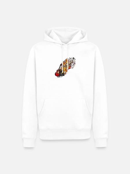 Rockfan Gitarrenriff Metal Fan Riff zuerst - Männer Premium Bio Hoodie - Weiß