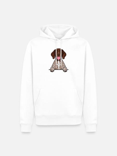 Deutsch Kurzhaar - Männer Premium Bio Hoodie - Weiß