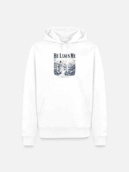 Psalm 23 Hirten-christliches Design - Männer Premium Bio Hoodie - Weiß