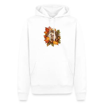 Igel im Herbstlaub - Männer Premium Bio Hoodie - Weiß - Vorne - Nico (187cm)