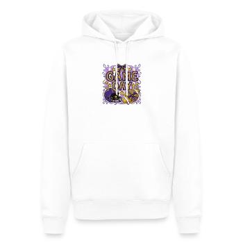 Spieltag – Lila-Gold-Football-Fan-Mama - Männer Premium Bio Hoodie - Weiß - Vorne - Nico (187cm)