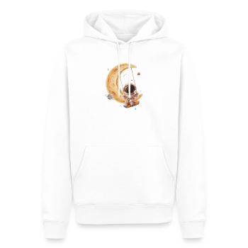 Astronaut schaukelt auf goldenem Halbmond - Männer Premium Bio Hoodie - Weiß - Vorne - Nico (187cm)