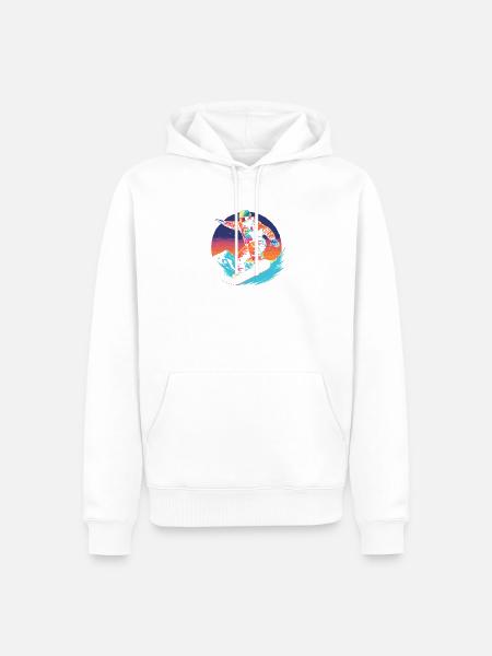 90er Jahre Snowboarder - Männer Premium Bio Hoodie - Weiß