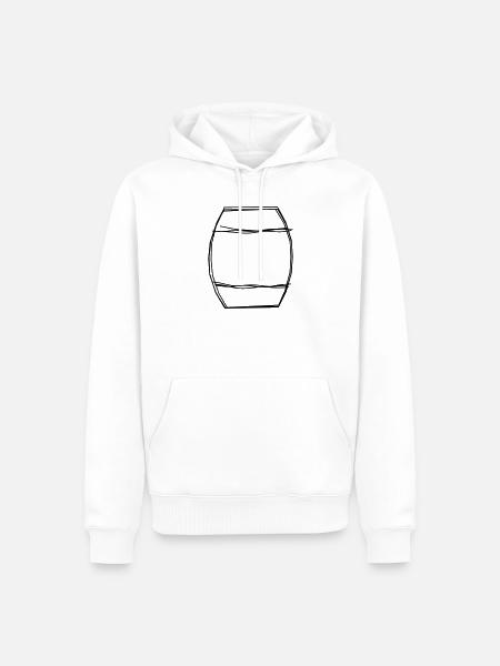 Fass handgezeichnet - Männer Premium Bio Hoodie - Weiß