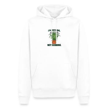 Ich wachse, nicht quatschen - Männer Premium Bio Hoodie - Weiß - Vorne - Nico (187cm)