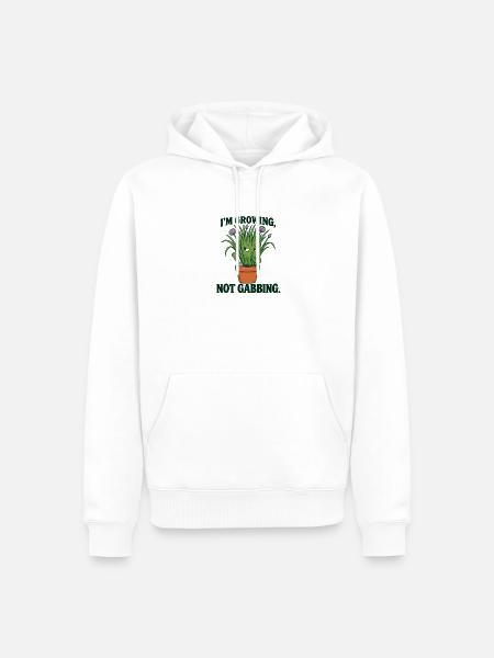 Ich wachse, nicht quatschen - Männer Premium Bio Hoodie - Weiß