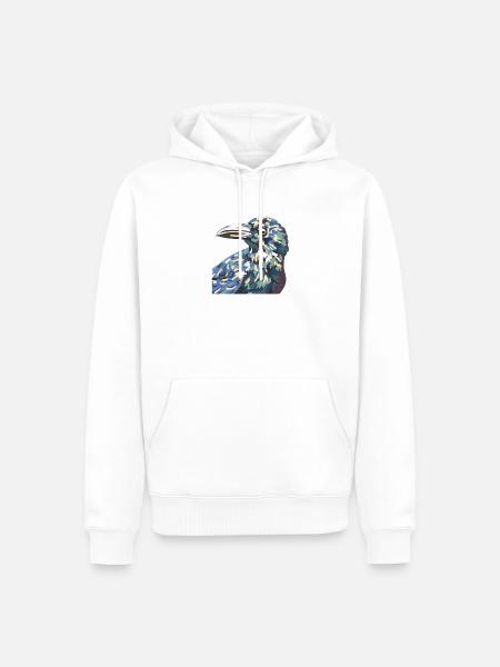 Kaleidoskop-Rabe Farbexplosion - Männer Premium Bio Hoodie - Weiß