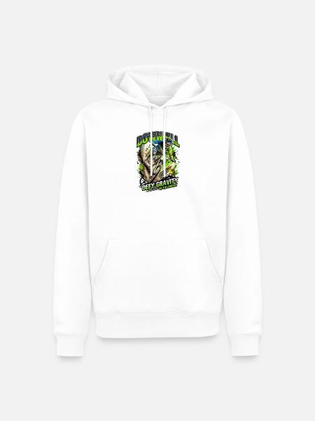 Bergabfahrt: Schlag die Schwerkraft - Männer Premium Bio Hoodie - Weiß