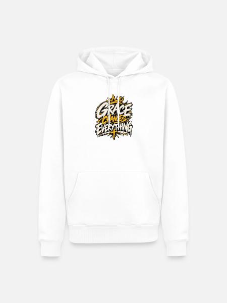 Grace Changes Everything Graffiti - Männer Premium Bio Hoodie - Weiß