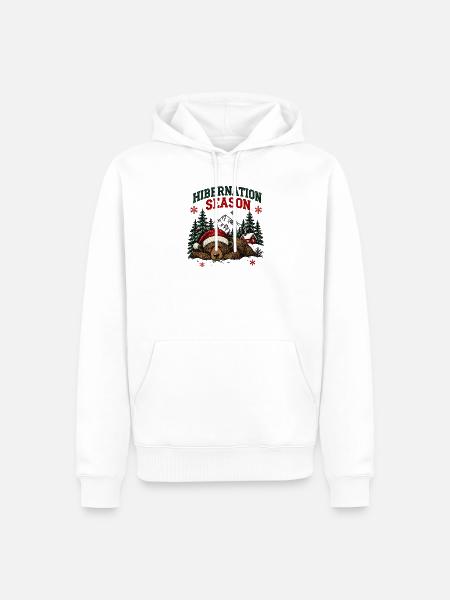 Winterschlafzeit Weihnachtsbären-Design - Männer Premium Bio Hoodie - Weiß