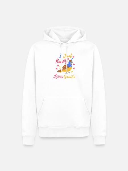 Wachtel Spruch Humor - Männer Premium Bio Hoodie - Weiß