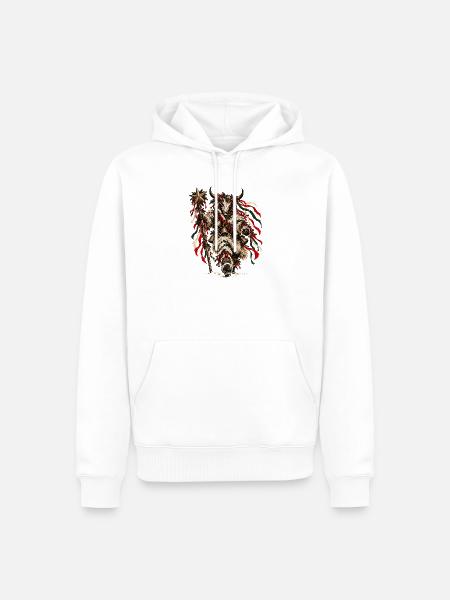 Turon Weihnachtsslawisches Folklore-Design - Männer Premium Bio Hoodie - Weiß