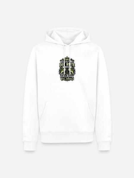 Der König Will Angeln Fischmotiv - Männer Premium Bio Hoodie - Weiß