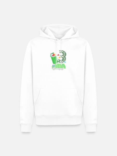 Müllwagen Müllauto Müllmann Mülleimer - Männer Premium Bio Hoodie - Weiß