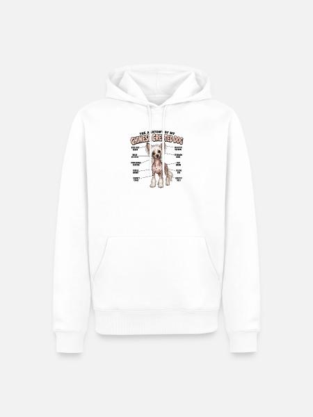 Chinesischer Schopfhund Hundebesitzer Gassi - Männer Premium Bio Hoodie - Weiß