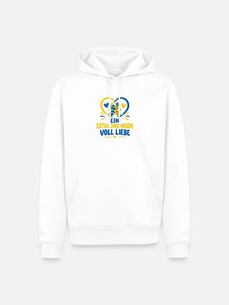 Down-Syndrom Bewusstsein – Ein Extra-Chromosom  - Männer Premium Bio Hoodie - Weiß