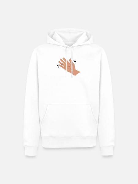 Winkende Hand in Farbe, Geschenkidee zum Abschied - Männer Premium Bio Hoodie - Weiß