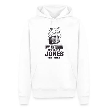 Vintage-Radioästhetik Hohe Antennen Größere Witze - Männer Premium Bio Hoodie - Weiß - Vorne - Nico (187cm)