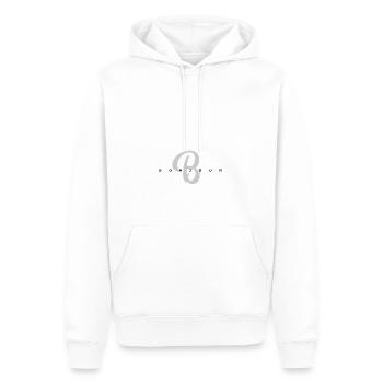 J’adore les vêtements / Bonjour - Sweat à capuche Premium bio Homme - blanc - Devant - Nico (187cm)