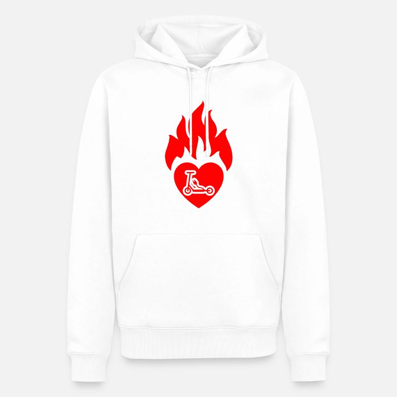 E-Scooter E-Roller Scooter - Männer Premium Bio Hoodie - Weiß